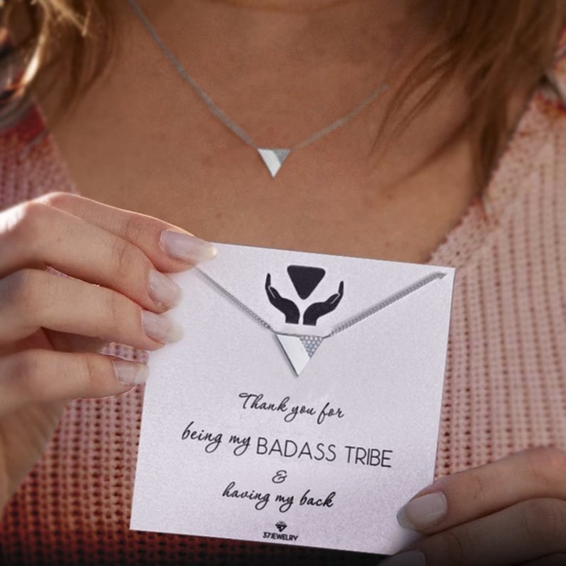 My Badass Tribe Triangle Necklace-Christmas Gift-Birthday Gift image 3