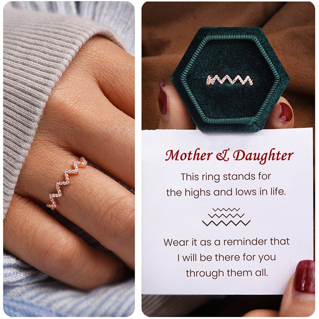 Mother and Daughter Highs and Lows Ring Sterling Silver Ring up and Down Ring Gift for Daughter