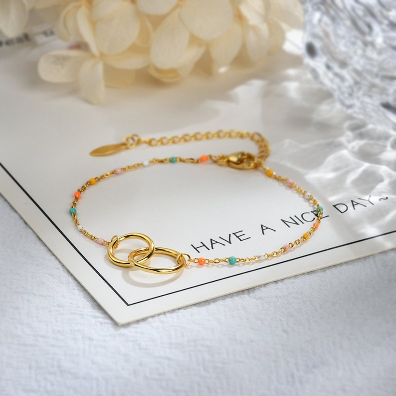 To My Badass Girl Gang Interlocking Bracelet Double Circle Etsy