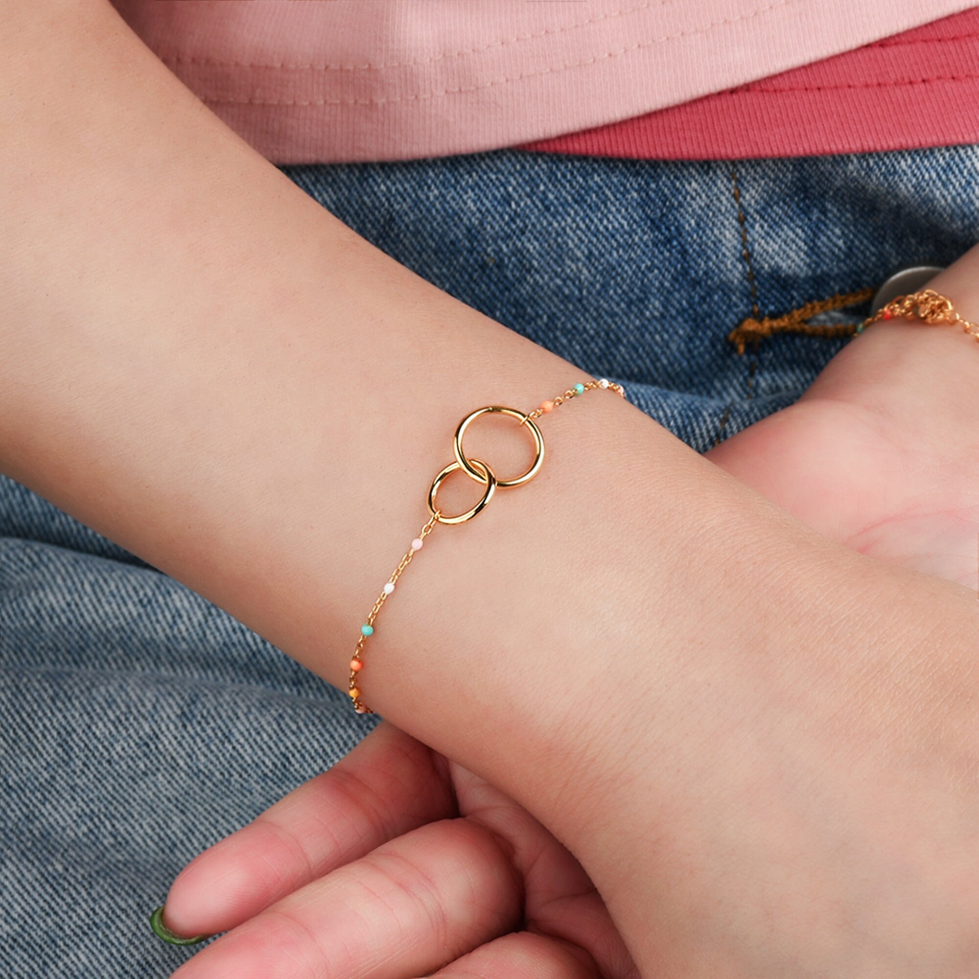 To My Badass Girl Gang Interlocking Bracelet Double Circle Etsy