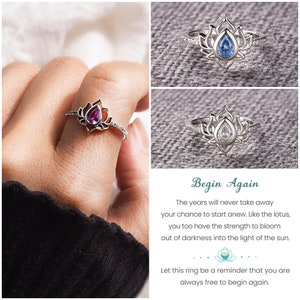 Begin Again - Rebirth Lotus Ring - Sterling Silver Ring - Gift For Her - To My Daughter Ring - Best Friend Gift -Rebirth Gift -Birthday Gift