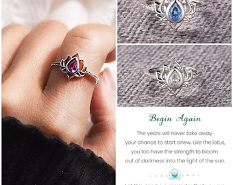 Begin Again - Rebirth Lotus Ring - Sterling Silver Ring - Gift For Her - To My Daughter Ring - Best Friend Gift -Rebirth Gift -Birthday Gift