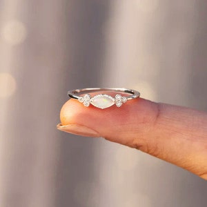 1 Piece The Purest Love Matching Oval Cut Opal Ring Mother and Daughter Ring Birthday Gift Mother's Day Gift Christmas Gift For Her 画像 4