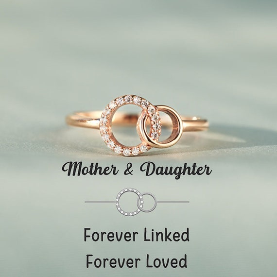 The Love Between Mother and Daughter is Forever Mother Daughter Ring, Story  Jewellery Mother Daughter Knot Ring for Women, Daughter Gifts from Mom,  Friend Gifts…