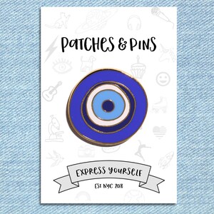 Evil Eye Enamel Pin, Backpack Pin, Lapel Pin, Pins and Patches, Cute Pin, Backpack, Jean Jacket, Inspirational