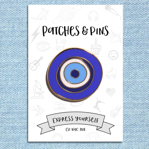 Evil Eye Enamel Pin, Backpack Pin, Lapel Pin, Pins and Patches, Cute Pin, Backpack, Jean Jacket, Inspirational