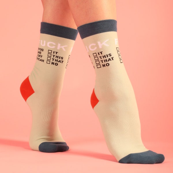 Checklist Women's Socks - Organic Cotton Socks - Fun Graphic socks - Funny Socks - Cute Socks - Happy Socks - Funky Socks - Personalized