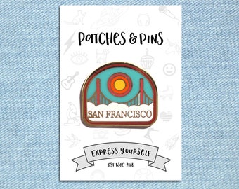 San Francisco Sun Enamel Pin, Lapel Pin, Hard Enamel Pin, Face Mask Pin, Gold Pendant, Small Gifts, Brooch, Pins With Personality