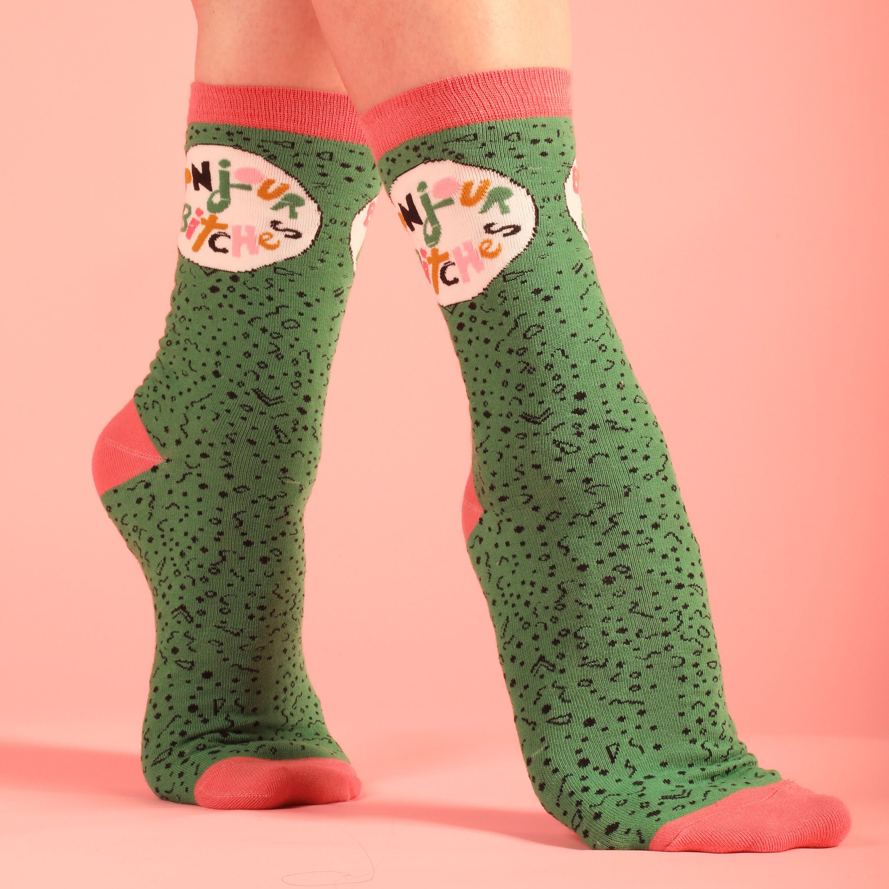 Bonjour Women's Socks Fun Graphic socks Women's Etsy