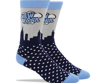 New York Men's Socks - Graphic Men's Socks - Organic Cotton Socks - Men's Novelty Socks - Happy Socks - Gifts for Him - Christmas Gift