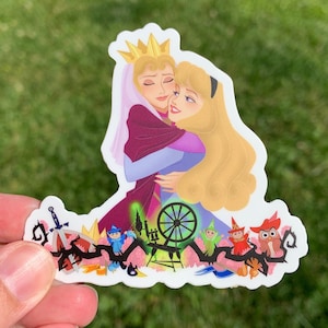Sticker princesse aurore et reine Leah - La Belle au bois dormant