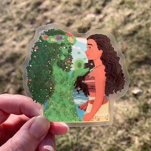 Te Fiti and Moana CLEAR Sticker - Moana Stickers