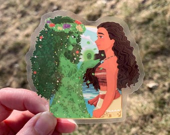 Te Fiti and Moana CLEAR Sticker - Moana Stickers
