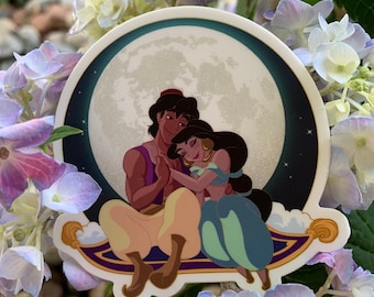 Sticker magisch tapijtrit - Jasmine and Aladdin