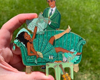 La Vie Parisienne Tiana and Naveen Pin - Disney Fantasy Pin - The Princess and the Frog Pin