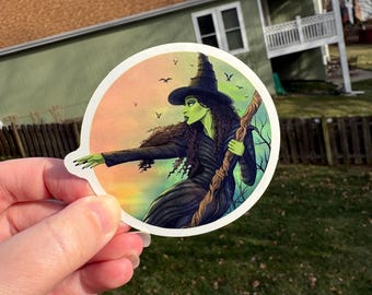 Sticker Wicked Movie met witte rand - Elphaba-stickers - Elphie Fantasy Art-sticker