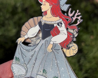 ファンタジーピン スティッチ アリエル ♡ Disney Fantasy Pin - JUMBO Disney Stitch Holding Hands with