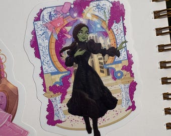 Sticker Wicked Movie met witte rand - Elphaba-stickers - Elphie Fantasy Art-sticker