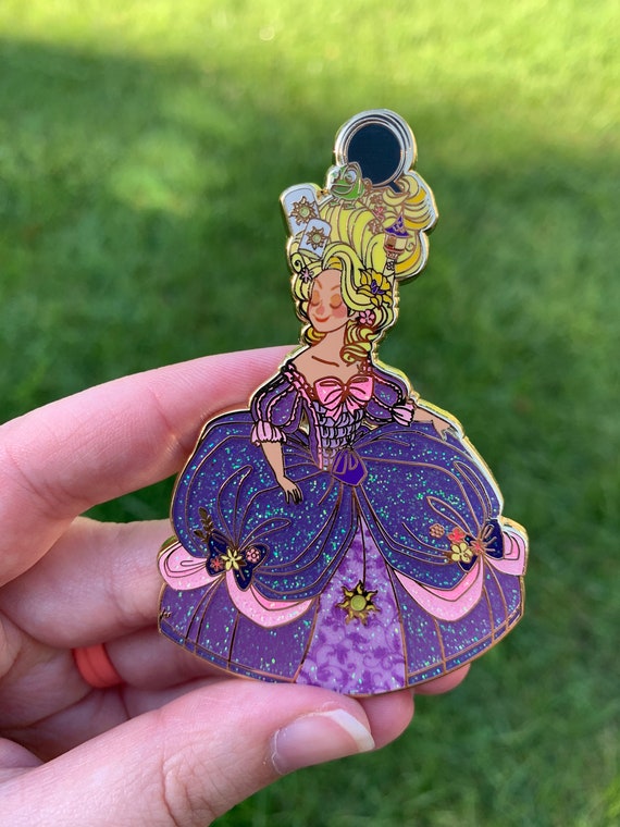 Glitter Rapunzel + Marie Antoinette Pin - Tangled Pin - Fantasy Lapel Pin - Disney Pin