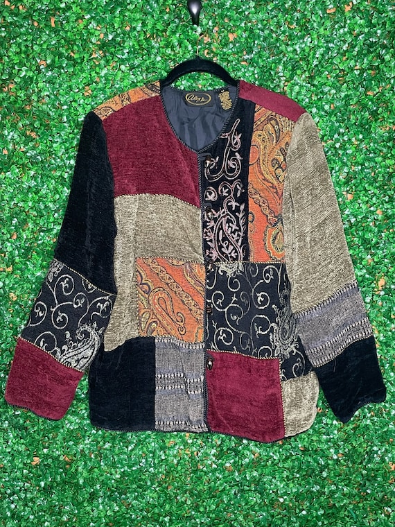 Alex Kim Patchwork Quilted Sweater - image 1