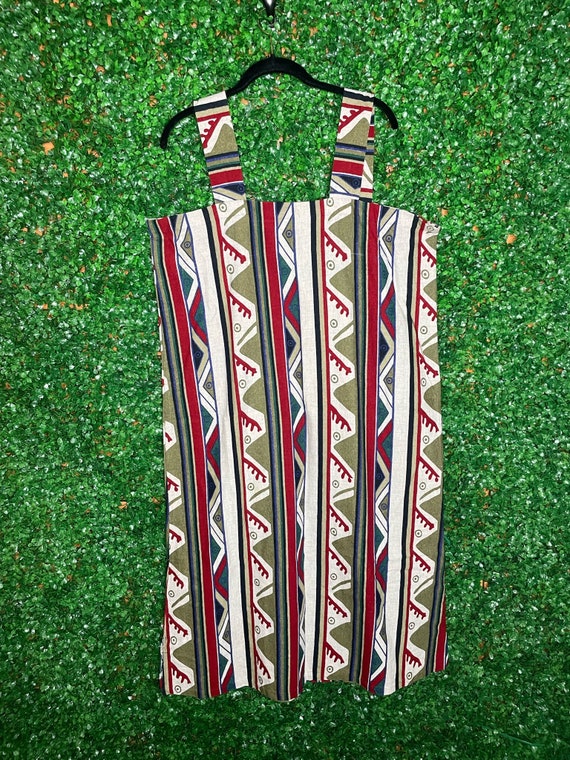 Vintage Tribal Print Cotton Dress - image 1