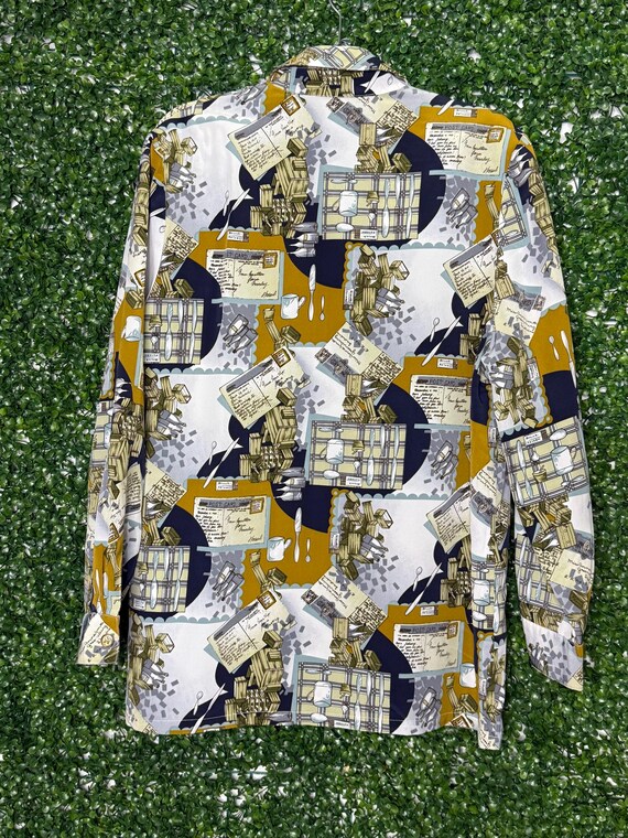 Vintage Bar Kitchen Patterned Button Up - image 2