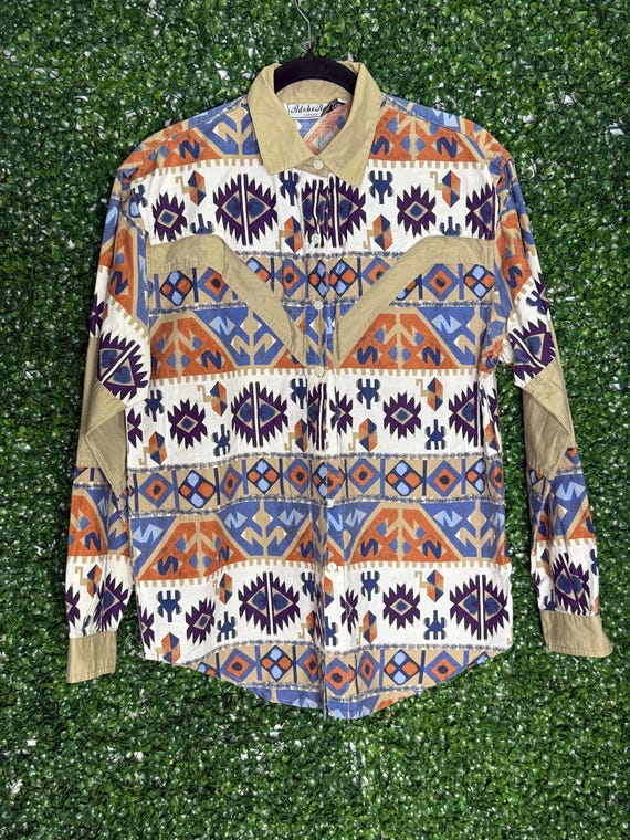 Adobe Rose Aztec Patterned Shirt - image 1