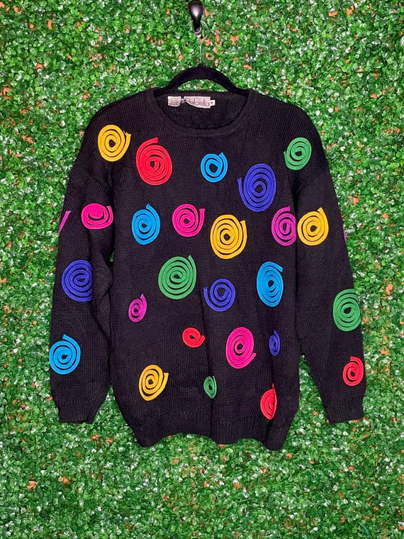 Rafaella Multicolored Swirl Patterned Sweater