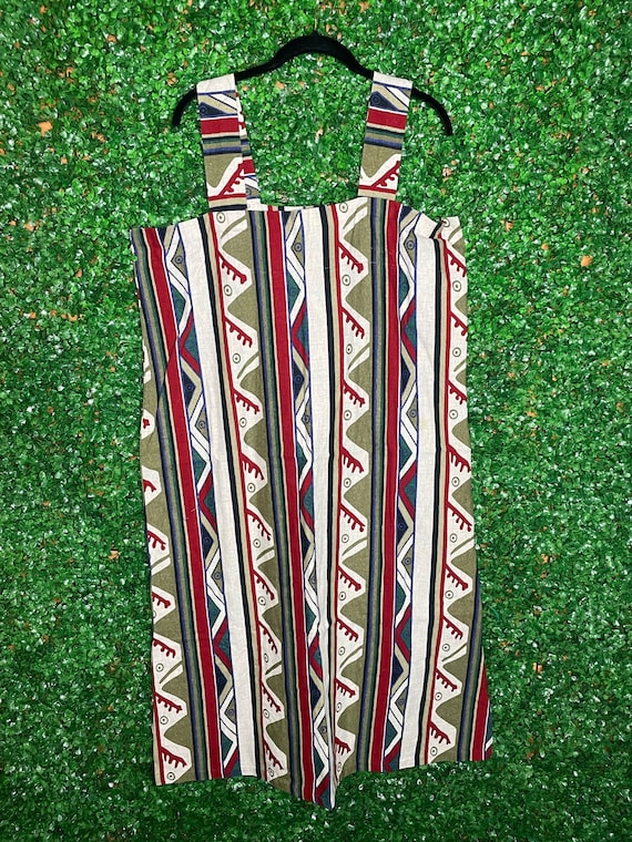 Vintage Tribal Print Cotton Dress - image 3