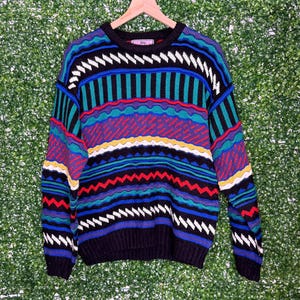 Suéter estilo Coogi de mezcla de hormigón