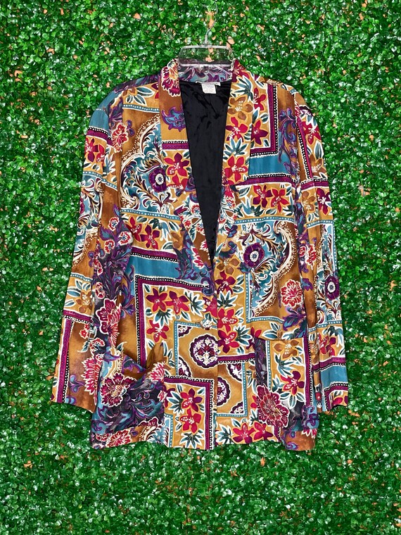 Petites by Accent Ltd. Vibrant Colorful Blazer - image 2