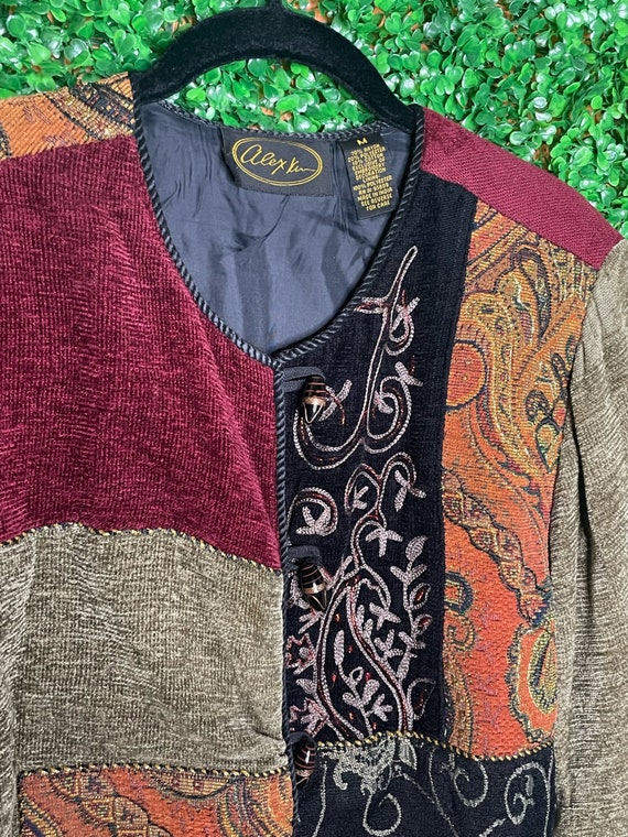 Alex Kim Patchwork Quilted Sweater - image 2