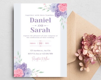 Minimalist Wedding Invitation Template Minimal Invitation Template Set Modern Invite Template Classic Wedding Invitation Elegant Template