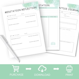 Printable Yoga Journal Template, Yoga Journal challenge, Yoga Fitness & Wellness Journal, Yoga Practice Journal, Yoga Daily Routine Template