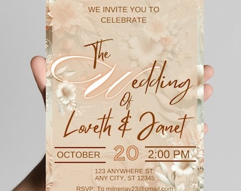 Boho Wedding Invitation Template Wedding Invitation template Modern Wedding Invite floral Wedding Invitation boho wedding Wildflower invite