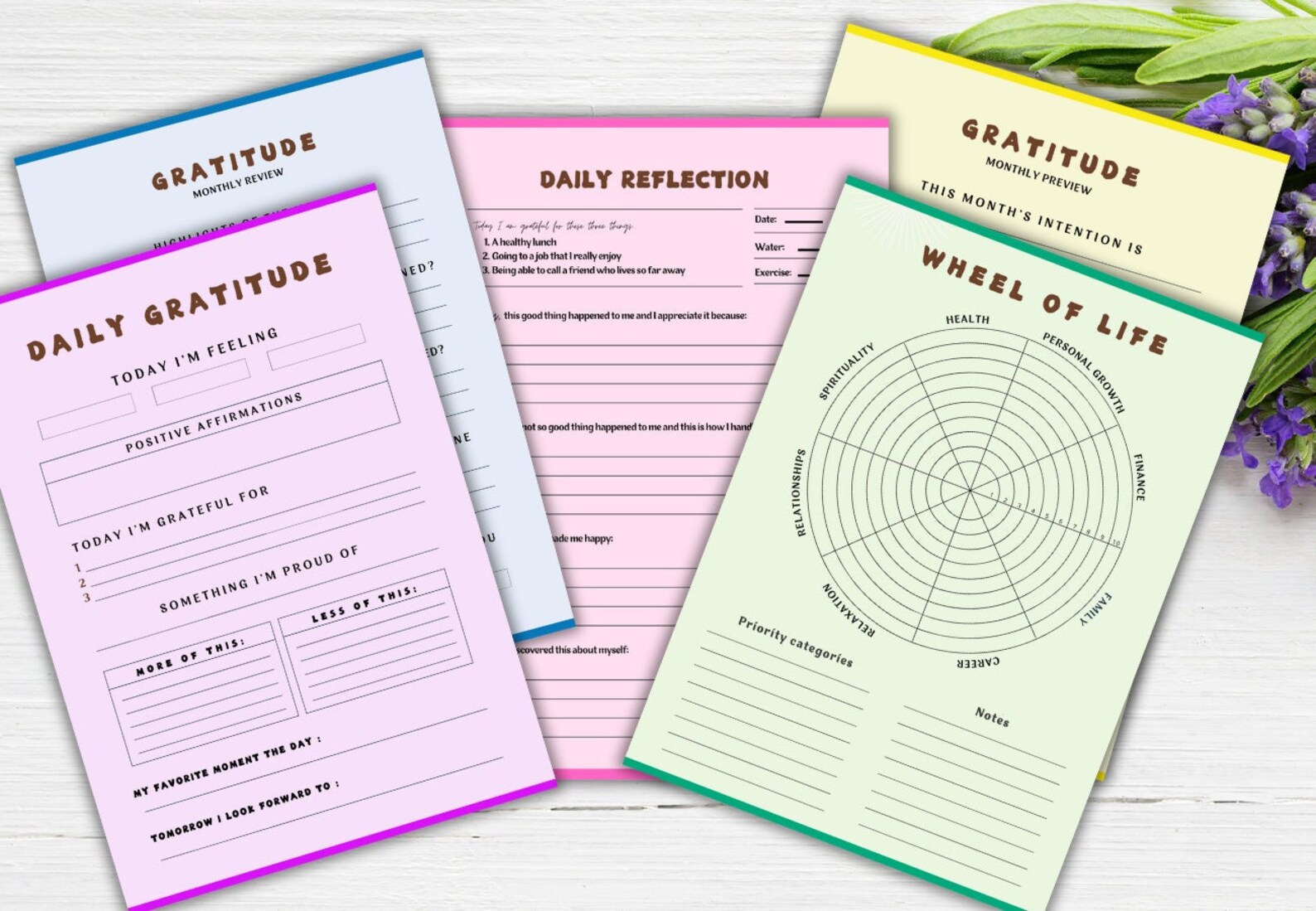 Gratitude Journal, Printable PDF, Daily Gratitude, Wellness Tracker ...