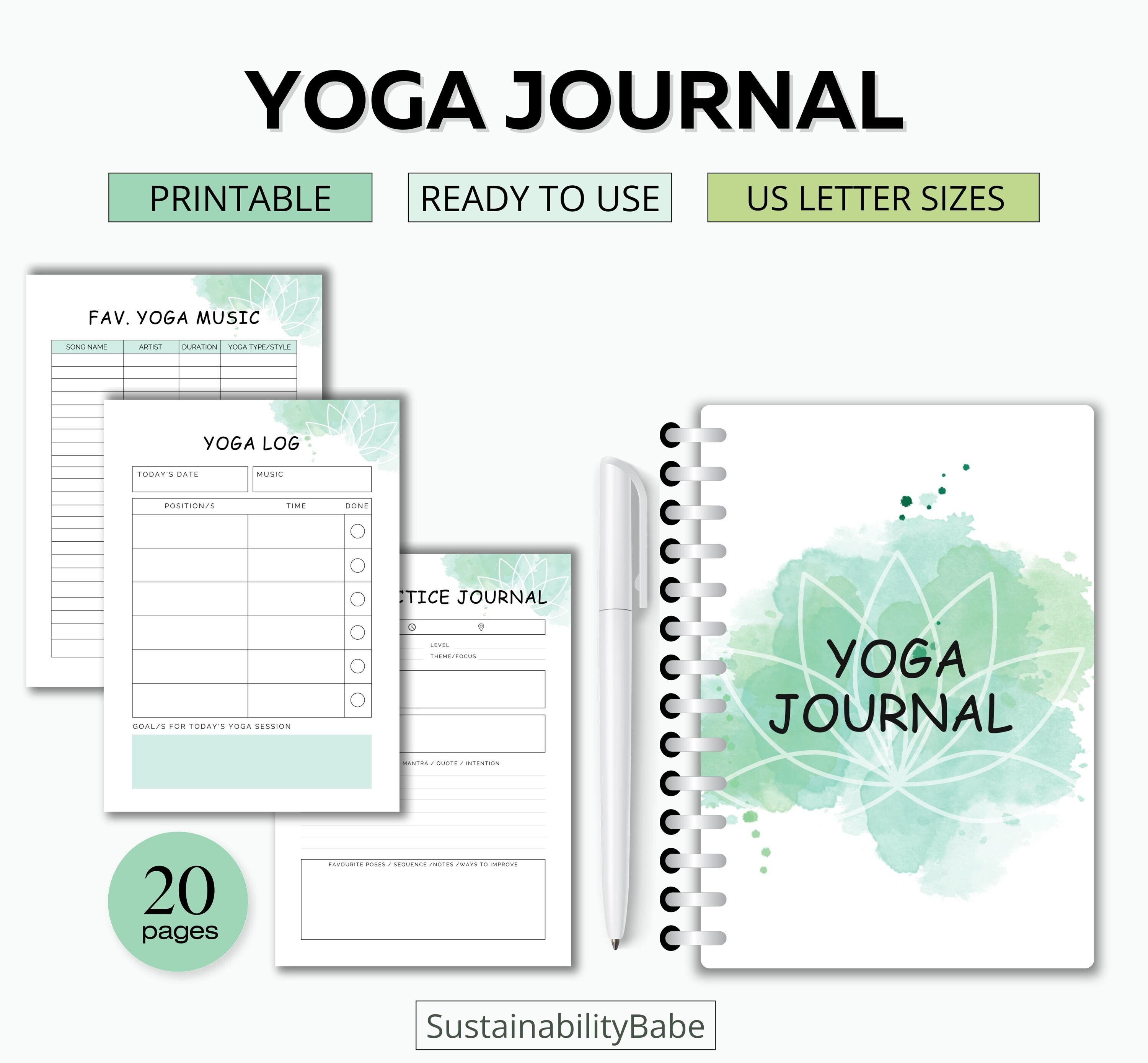 Yoga Routine On Paper Printable Yoga Journal Template, Yoga Journal Challenge, Yoga Fitness ...