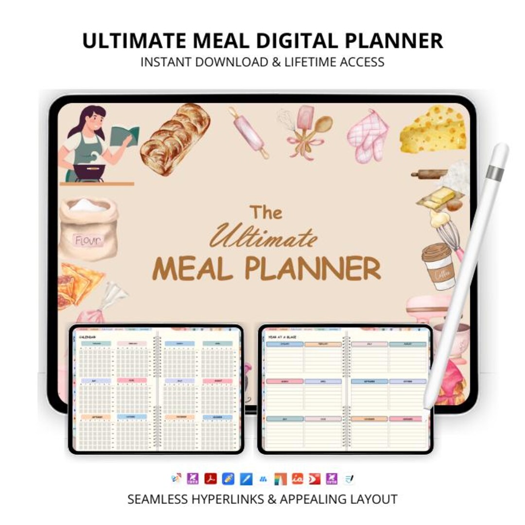 Ultimate Digital Editable Meal Planner, Fitness, Goodnotes iPad Planner ...