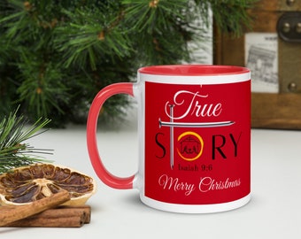True Story Holiday Coffee Mug, Red Christmas Mug, Nativity Christmas Tea Cup, Jesus Mug