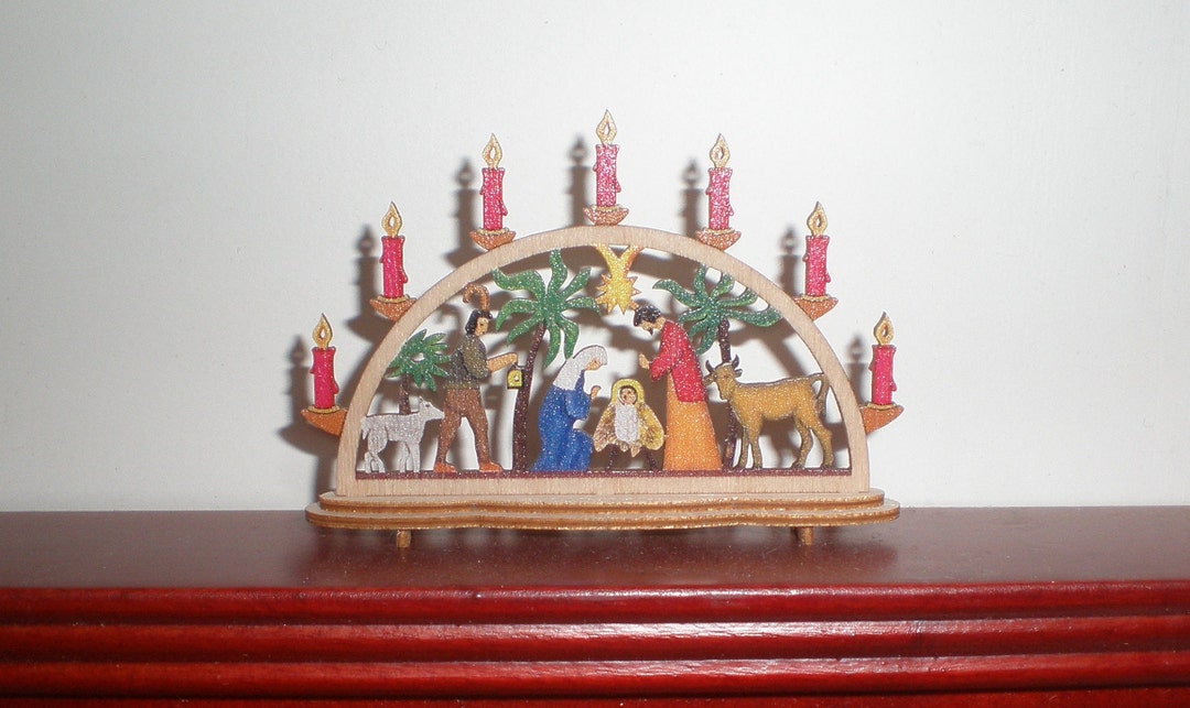 Schwibb Nativity Scene Colored a Beautiful Filigree Work in a Etsy