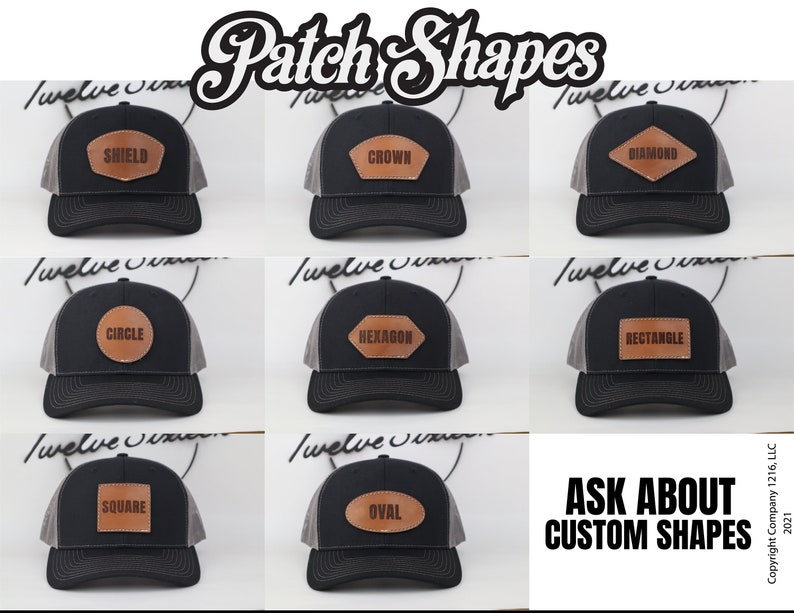 Custom Leather Patch Hat Stitched Custom Logo 7 Panel | Etsy