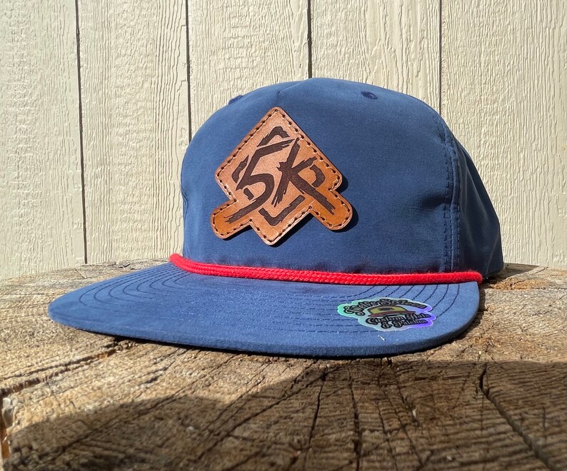 Custom Rope Hat Genuine Leather Patch Hat Vintage Gramps Etsy