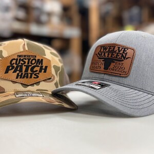 Custom Flatbill Leather Patch Hat - Stitched Custom Logo 7