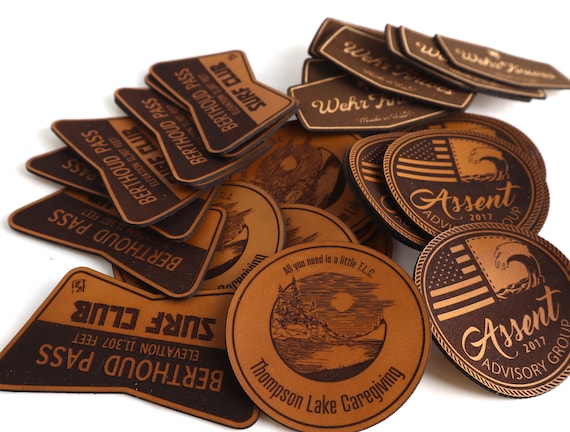 Custom Leather Patches Heat Transfer Iron on Genuine Leather