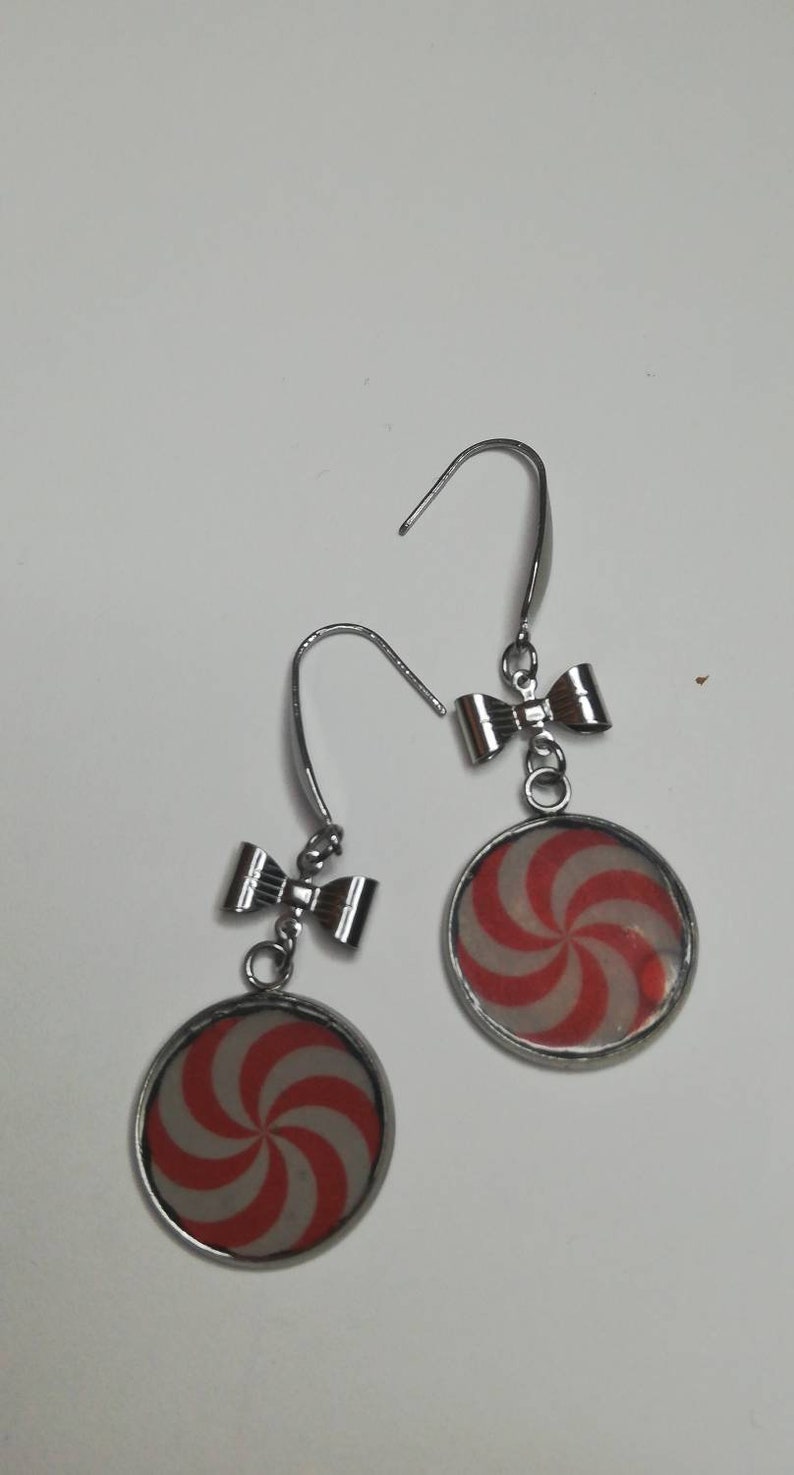 Peppermint candy earrings