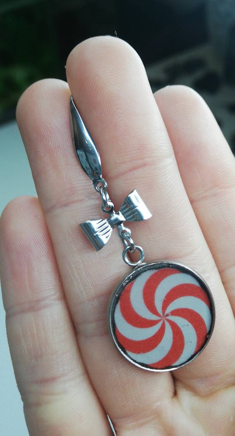Peppermint candy earrings