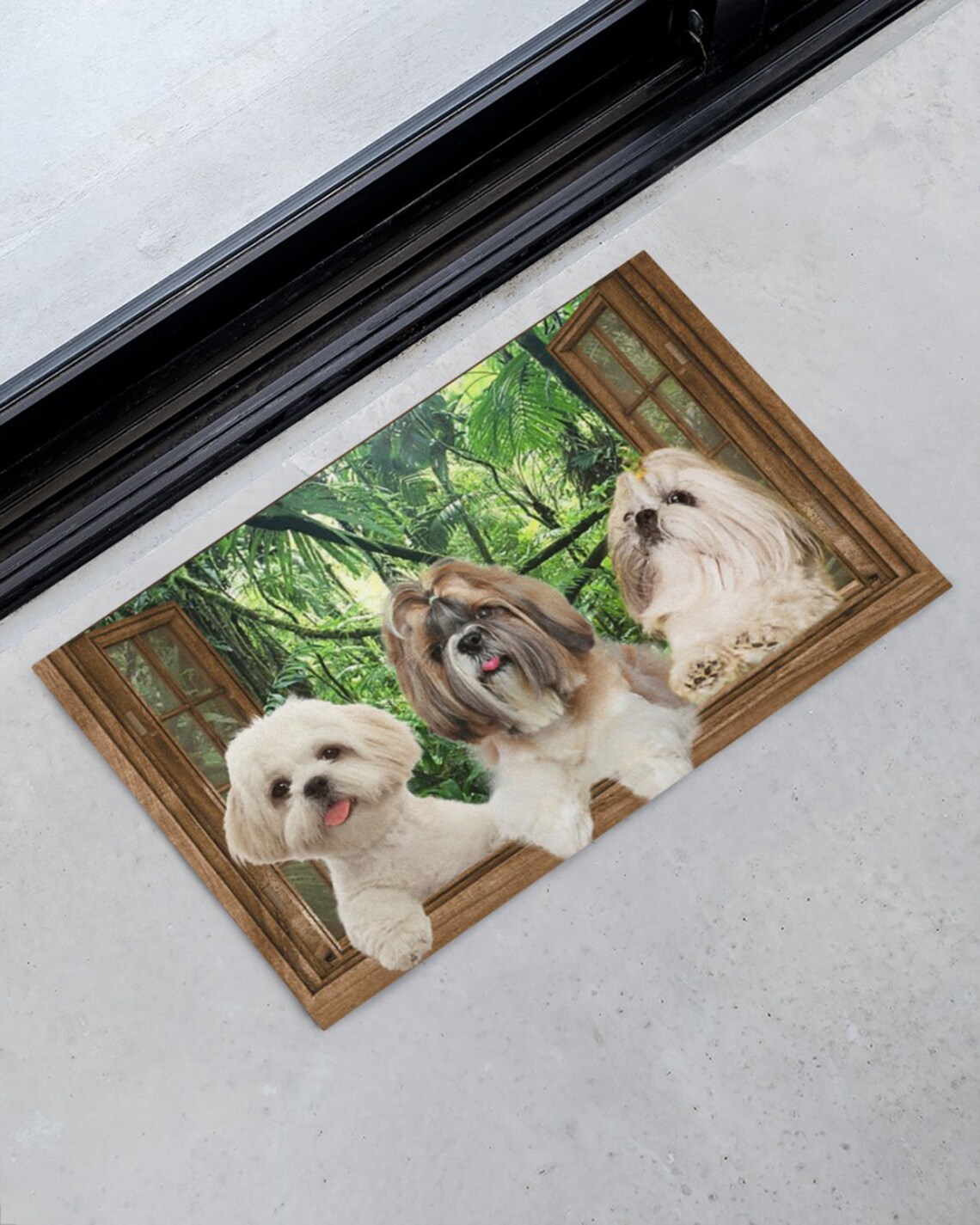 Shih Tzu New World Outside Window Doormat Shih Tzu Doormat Etsy