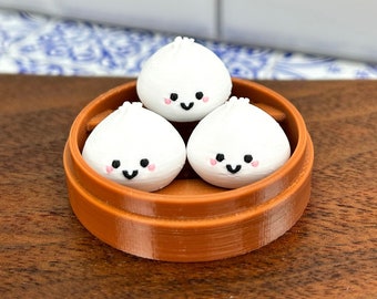 ¡Mini Bao Dumpling Basket Trio para Disney NuiMOs y otras muñecas de peluche / imanes ocultos!