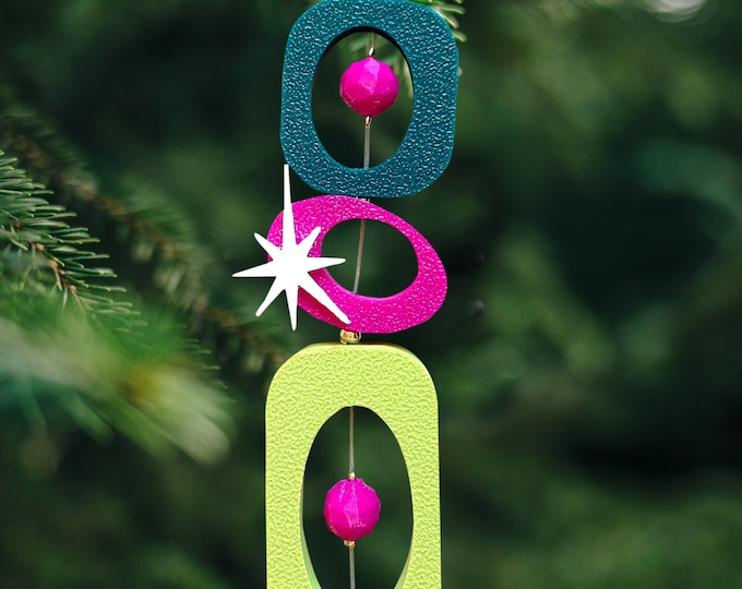 Mid Century Modern Geometric Christmas Ornament