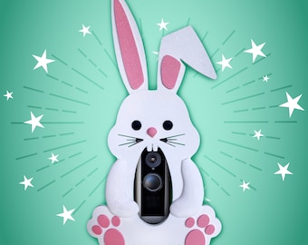 Funda decorativa de conejito de Pascua Masque-a-Ring para timbre con video Ring / Accesorio a presión para una instalación rápida